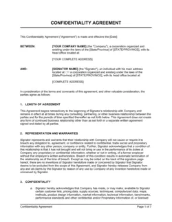 Confidentiality Agreement for Consultants, Contractors