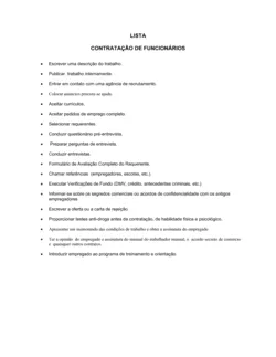 Lista de Conferência Contratando Funcionários