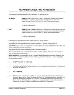 Retainer Consulting Agreement