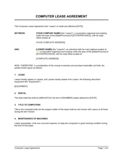 Computer Lease Agreement