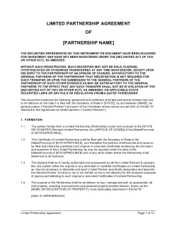 Limited Partnership Agreement