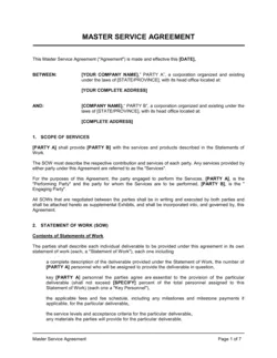 Master Service Agreement