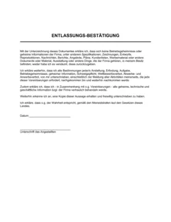 Entlassungsbestätigung