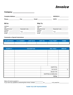 Commercial Sales Invoice