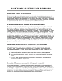 Escrito de la propuesta de subvenciones