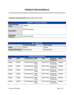 Production Schedule