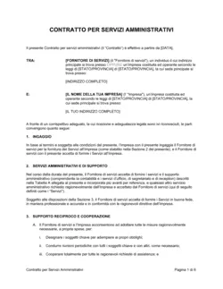 Contratto per servizi amministrativi 1