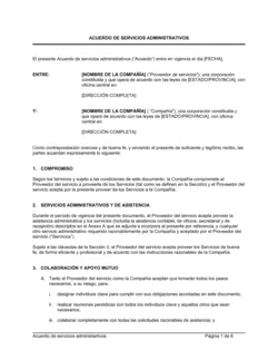 Acuerdo de servicios administrativos