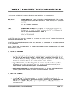 Contract Management Consulting Agreement