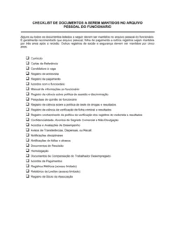 Lista de Conferência Arquivo de Pessoal