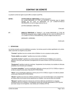 Contrat de sûreté version longue