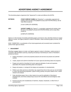 Advertising Agency Agreement