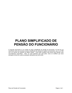 Plano Simplificado de Pensão do Funcionário