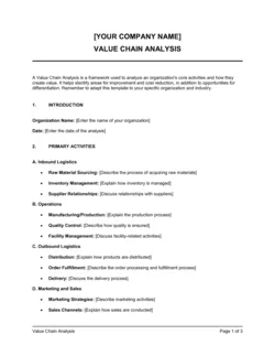 Value Chain Analysis