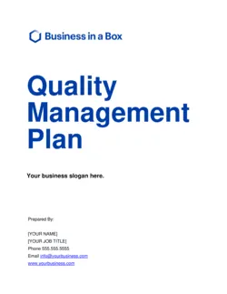 Quality Management Plan