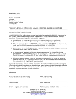 Carta de intención de compra de equipos informáticos