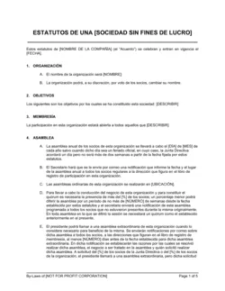 Estatutos para organizaciones sin fines de lucro