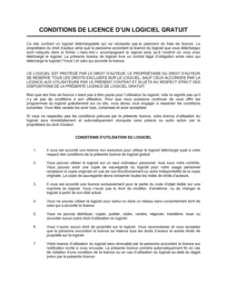 Conditions de licence gratuiciel