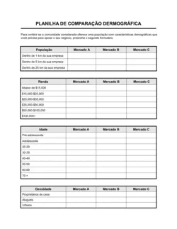 Planilha Comparação Demográfica