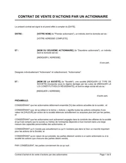 Contrat d'achat et de vente d'actions par des actionnaires