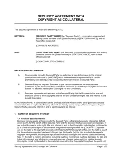 Security Agreement With Copyright As Collateral