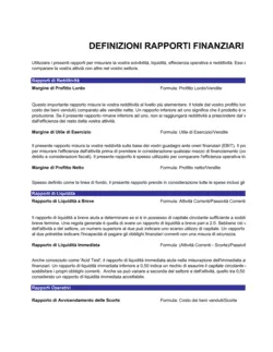 Calcolatore dei rapporti finanziari