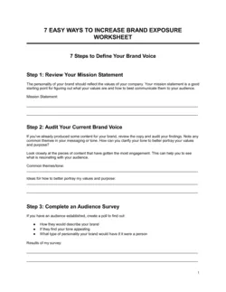 Worksheet Brand Building