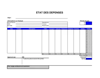 État des dépenses par employé