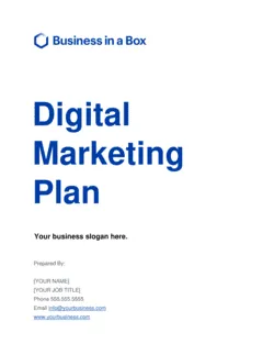 Digital Marketing Plan