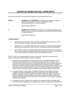 Cesión de derechos del aportante