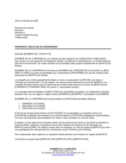 Carta para solicitar una inversión de capital