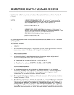 Contrato de compraventa de acciones de acciones