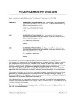 Treuhandvertrag für Quellcode