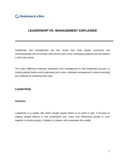 Leadership VS Management Explained