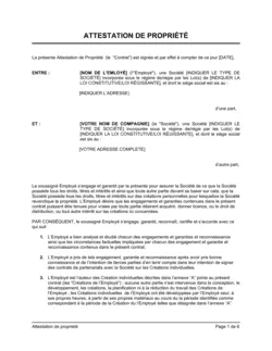 Attestation de propriété