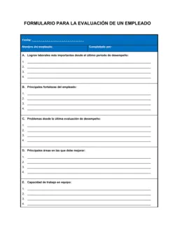 Formulario de evaluación del empleado