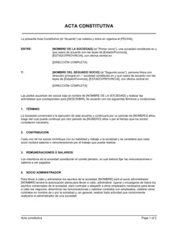 Acta constitutiva para asociación