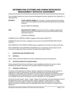 IT Systems & HR Management Services Agreement