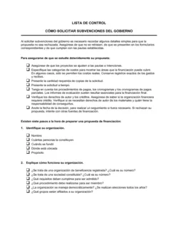 Lista de ítems a tener en cuenta ¿cómo aplicar las subvenciones otorgadas por el gobierno