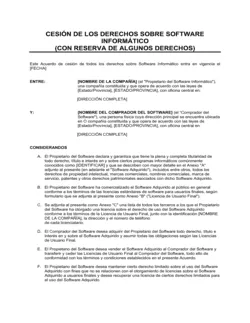 Cesión de derechos en software informático con reserva