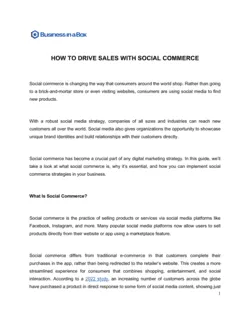 How To Drive Sales With Social Commerce