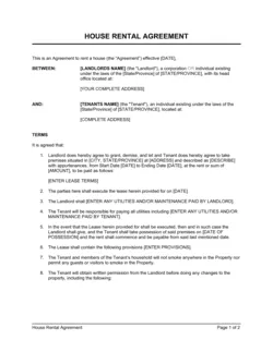 House Rental Agreement