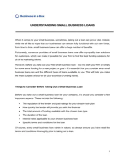 Understanding Small Business Loans