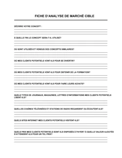 Fiche d'analyse de marché cible