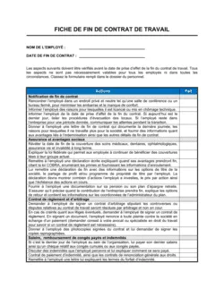 Fiche de processus de licenciement d'un employé