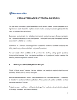 Product Manager Interview Questions