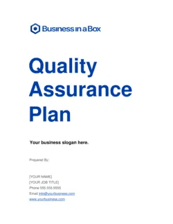 Quality Assurance Plan