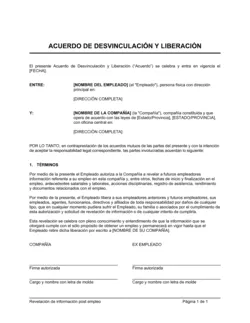 Acuerdo de divulgación de información posterior al empleo