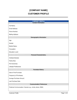 Customer Profile Template