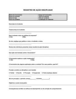 Registro de Ação Disciplinar e Mudanças Propostas